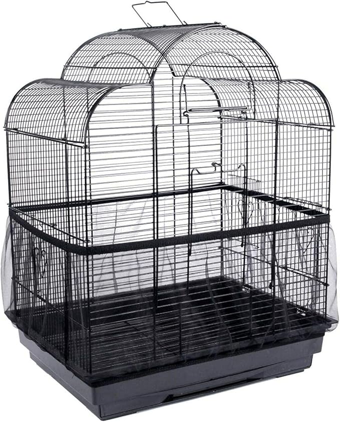 Universal Bird Cage Seed Catcher,Seed Catcher Guard Net Cover,Parrot Nylon Mesh Net Cover,Soft Airy Cage Net Stretchy Skirt for Round Square Cage