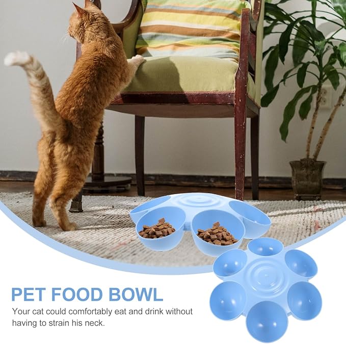 Multipurpose Pet Feeding Bowl with Flower Shape Design for Cats and Dogs Durable Food and Water Dish Easy to Clean 14.17 X 14.17 X 3.54 Inches