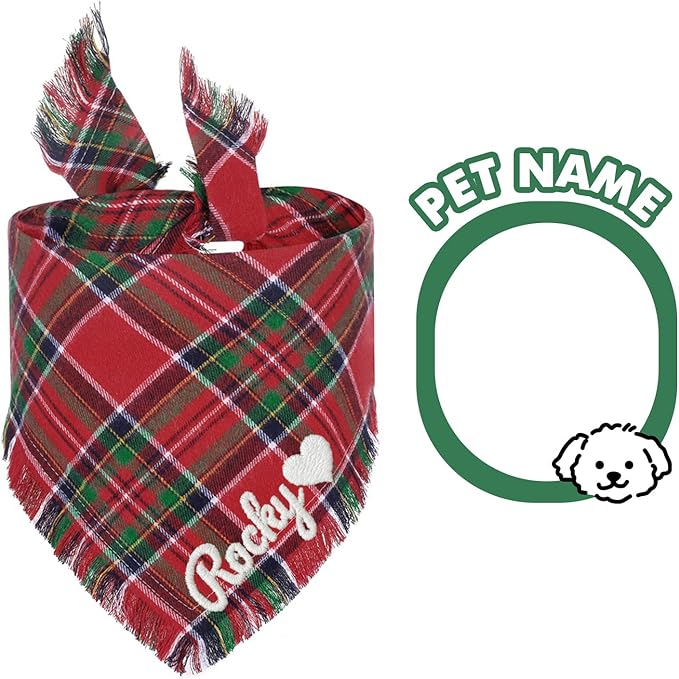 Personalized Dog Gifts with Embroidered Name Custom Dog & Cat Bandana Personalized Pet Name Neckwear Dogs Costume Accessories for Small Medium Large Dogs Cats Birthday Gotcha Day Gifts