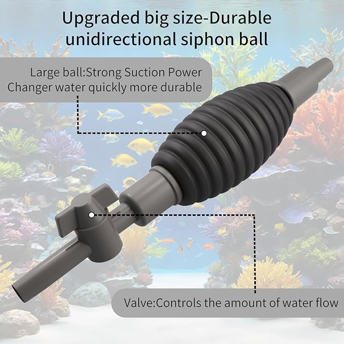 Aquarium Siphon Vacuum Cleaner for Gravel and Sand, Fish Tank Vacuum Gravel Cleaner, Manually Fish Tank Water Changer