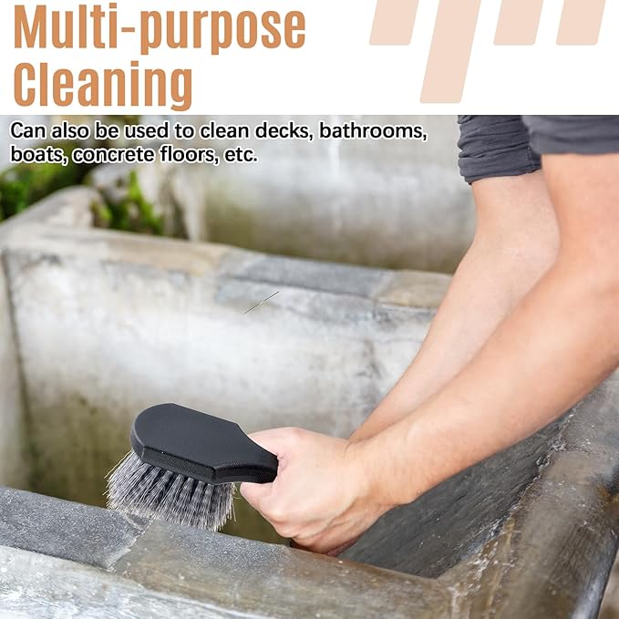 2 Pcs Bird Bath Cleaning Brush Hard Bristle Stiff Bristle Brush with Plastic Handle Utility Scrub for Bird Feeder Bath Accessories Fountain Outdoor Cleaning(Gray)