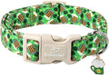 St Patricks Day Dog Collar for Large Dogs - Green Beer Shamrock Dog Collars for Boys&Girls Dogs, Adjustable Irish Clover Puppy Collar with Quick Release Buckle L