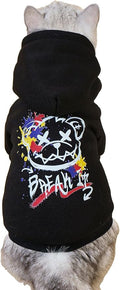 QWINEE Cartoon Bear Print Cat Hoodie Breathable Stretchy Sweatshirts with Hat Warm Cat Clothes for Small Medium Large Cats Dogs Multicolor XS