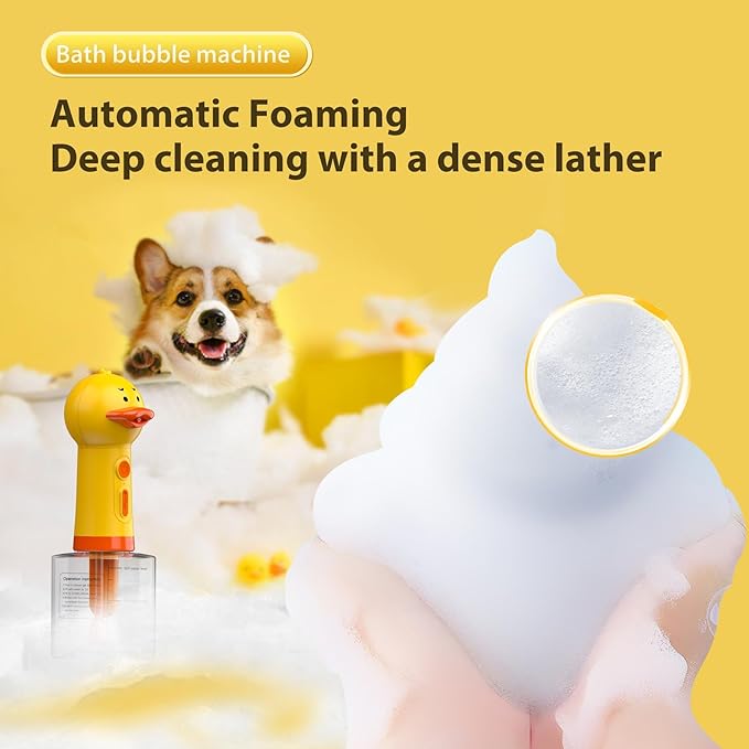 Electric Dog Shampoo Dispenser & Foam Sprayer – Automatic Dog Soap Dispenser, Rechargeable Dog Shampoo Foamer, IPX7 Waterproof Pet Bath Supplies for Dogs, Cats & Puppies