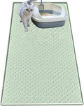 Cat Litter Mat for Litter Box, Silicone Large Cat Litter Trapping Mat - 51.2x25.6 in, Waterproof & Non-Slip, Durable & Easy Clean, Green