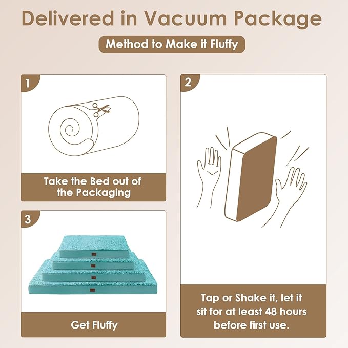 EHEYCIGA Orthopedic XXL Dog Beds for Jumbo Dogs with Removable Washable Cover, Turquoise Blue, 50x36