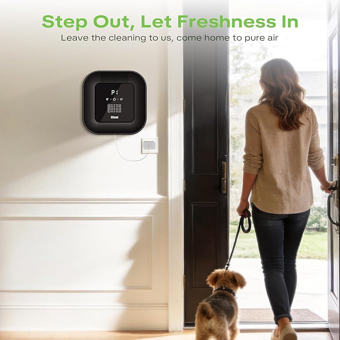 Cat Litter Deodorizer & Strong Odor Eliminator with Ozone & Aromatherapy - 5 Mode Air Purifier for Dog Poop, Cat Pee & Urine, Smoke - Plug in USB for Litter Box, Pet Home, Car, Kitchen, Bathroom