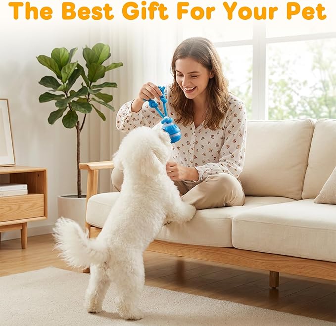 2Pcs Zealburst Dog Toy, Interactive Dog Toys, 360°Interactive Smart Rolling Pet Ball, USB Rechargeable Smart Motion for Bored Pet Cats Dogs, Interactive Dog Balls (Orange+Blue)