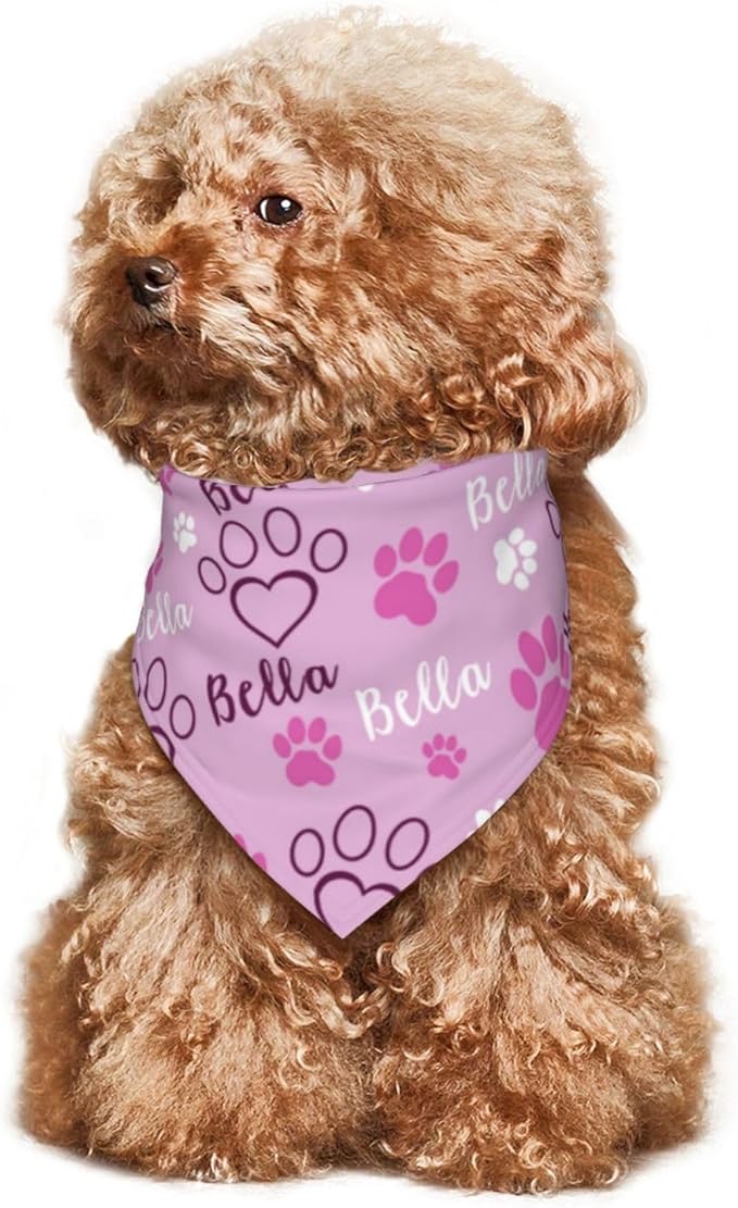 Custom Pet Scarf Personalized Dog Bandana with Name Personalized Add Your Text Bibs Triangle Head Scarfs Gift for Small Medium Large Dogs Cats Baby Puppy Pets Accessories