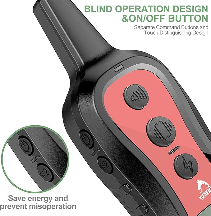 PATPET Dog Training Collar Shock Collar with Remote - 3 Training Modes, Beep, Vibration and Shock, Up to 1000 ft Remote Range, Rainproof for Small Medium Large Dogs