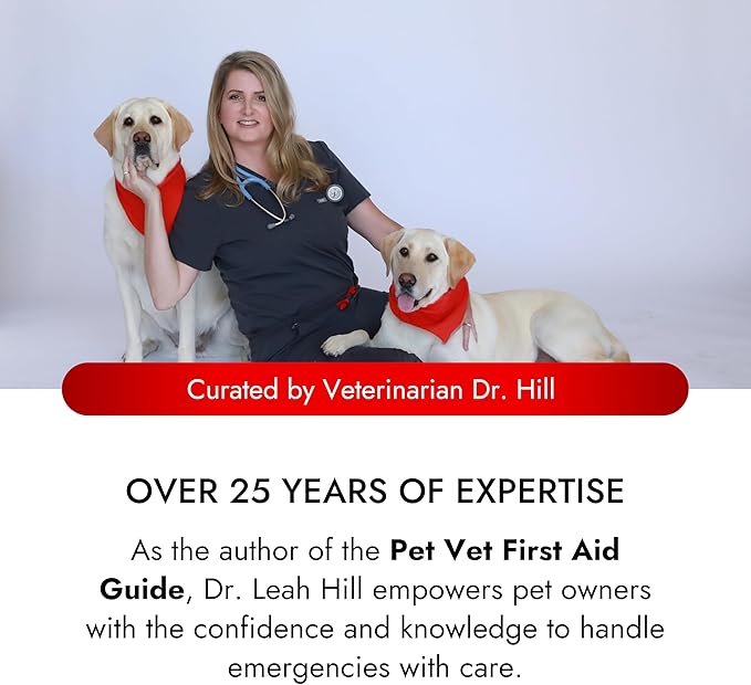 Cat & Dog First Aid Kit - Dog Emergency Kit, Health Supplies & Wound Care -with Thermometer, Bandages for Wounds - Essentials, Travel Bag (Large)