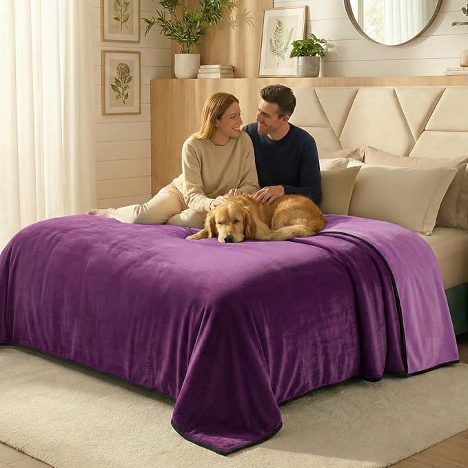 Paw Buddies Waterproof Blanket 80"x90" – Reversible Microfleece Throw for Couples, Pets & Family – Leakproof, Machine Washable Bed & Sofa Protector for Home or Travel