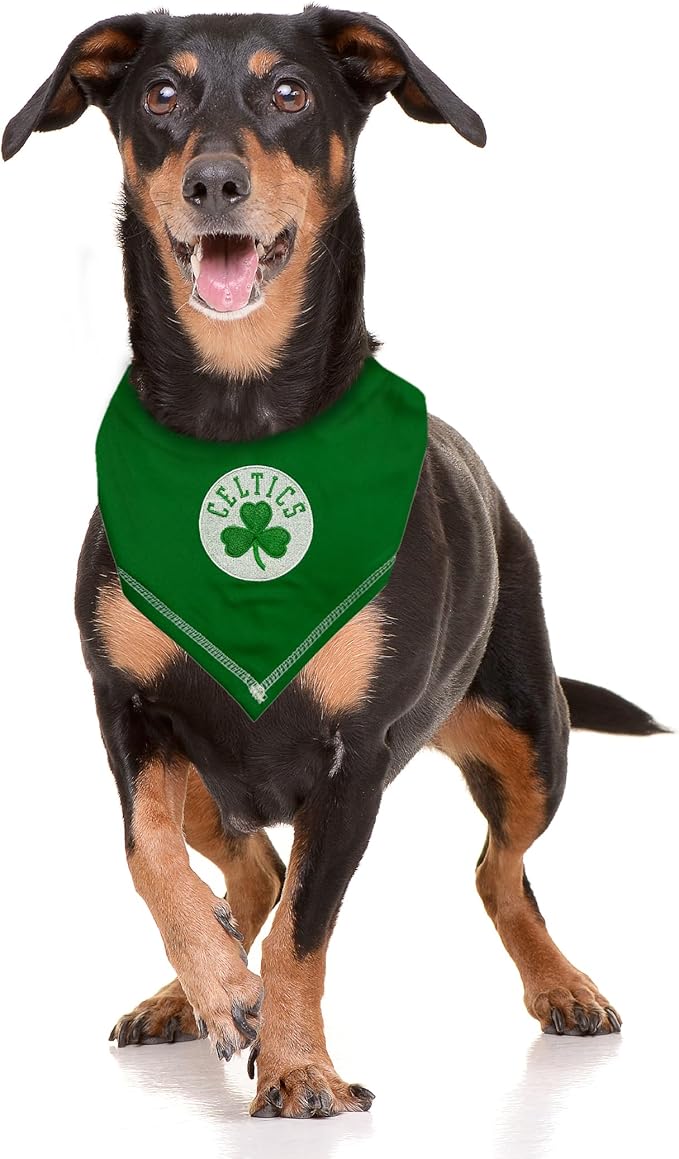 Pets First NBA Boston Celtics TIE Bandana, Size Small/Medium. Dog Bandana Scarf Bib for Pet Cat Dog. The Ultimate Game-Day, Party Bandana