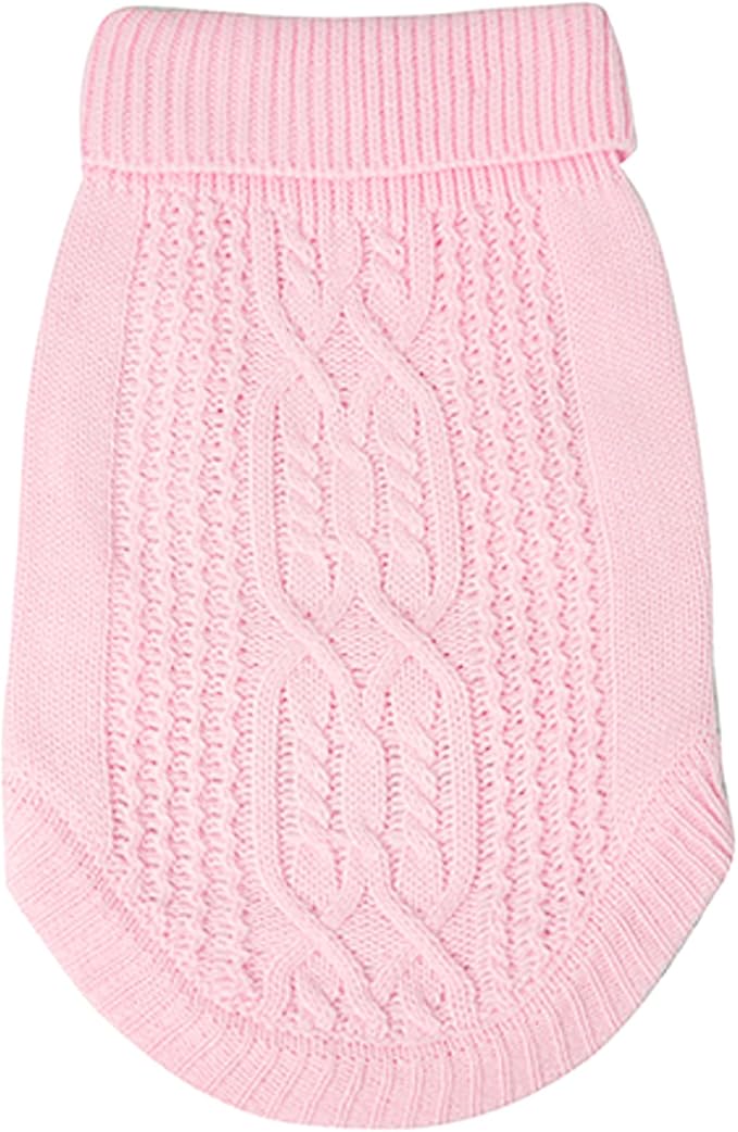 Stretchy Cat Sweater - 17 Colors & 6 Sizes | Snug Winter-Ready Knit for Boy/Girl Cats & Kittens(Light Pink, Large)