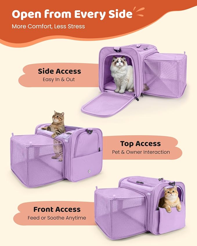 MIDOG Cat Carrier Soft for Small to Medium-Sized Cats,Up to 25 Lbs, TSA Airline Approved Soft Sided Pet Carrier