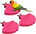 3 Pcs Parrot Perch Resin Bird Beak Grinding Stone Leaf Shape Perch Stand Foot Clawing Trimmer Bird Cage Accessories for Cockatiels Conures Budgies Lovebirds (Pink)