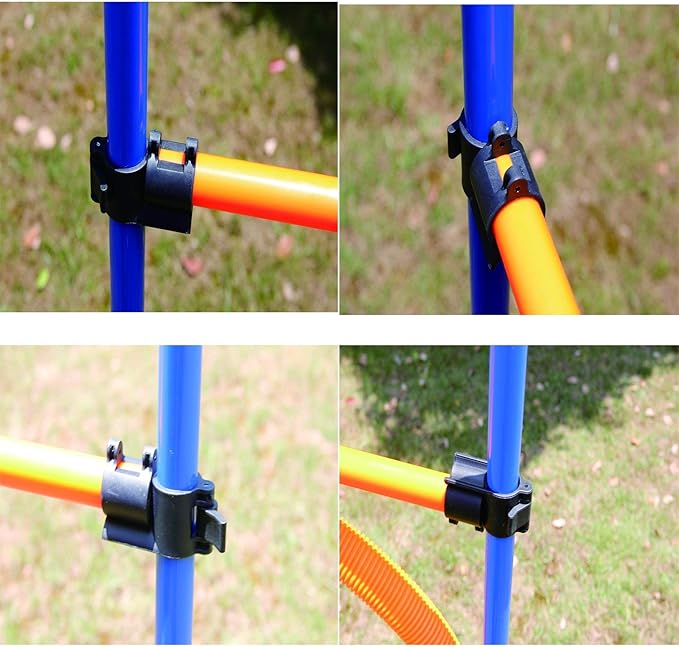 PAWISE Dog Agility Training Equipment, Puppy Agility Kit with Jump Ring, Adjustable Hurdles & Weave Poles, Outdoor Dog Obstacle Course for Backyard, Park Training, Portable Dogg Exercise Set
