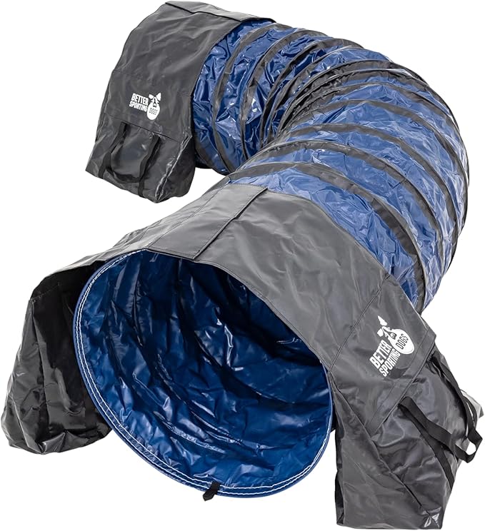 Better Sporting Dogs 10 Foot Heavy Duty PVC Tunnel with Sandbags | Dog Agility Equipment | Dog Agility Training