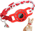 BINGPET AirTag Cat Collar with Bells, Upgraded Safety Elastic Cat Collar with Airtag Cat Collar Holder, Anti-Lost Cat Collars for Cats, Anti-Suffocation Kitty Puppy Collars