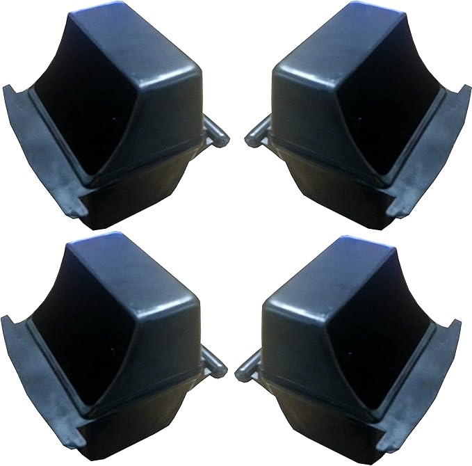 Lot of 4 Bird Cage White Plastic Seed Water Feeder Cups (Black)