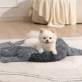 gogobunny Waterproof Dog Blanket for Couch & Furniture Protection - Super Soft Reversible Throw for Large Dogs & Cats, Calming Washable Fur & Sherpa Pet Blanket (25x35 Inch, Light Grey)