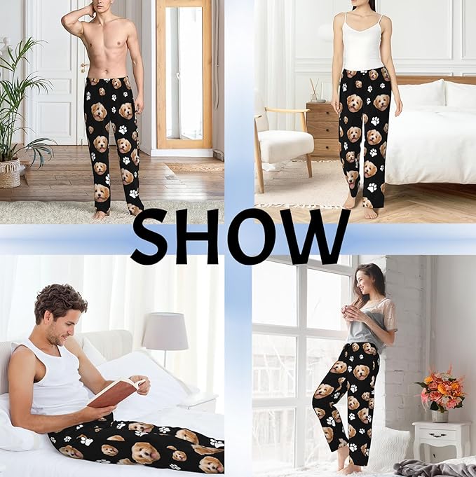 Custom Pajama Pants with Face customized PJ Pants Christmas Valentine gifts for Men Women