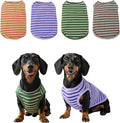 Dog Clothes, Stripe Dogs Shirts for Small & Medium Breeds, Pet Tank Top, Breathable Waffle Fabric Puppy Outfit, Shirt for Chihuahua, Yorkie, Dachshund, Corgi (4Pack, Medium)