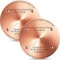 2 Pcs Bird Bath Copper Disk, 0.6mm Thick Reinforced 99.99% Pure Copper Birdbath Purification Disk, with 4 Point Support for Outdoor Birdbaths Bowls Cleaner, 4 Inch (Classic)