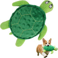 Squeaky Sea Turtle Plush Dog Toy – Durable, Interactive Chew Toy for Small Dogs – Relieves Anxiety & Teething – Keeps Puppies Busy, No Mess, Perfect for Indoor Play (Green)