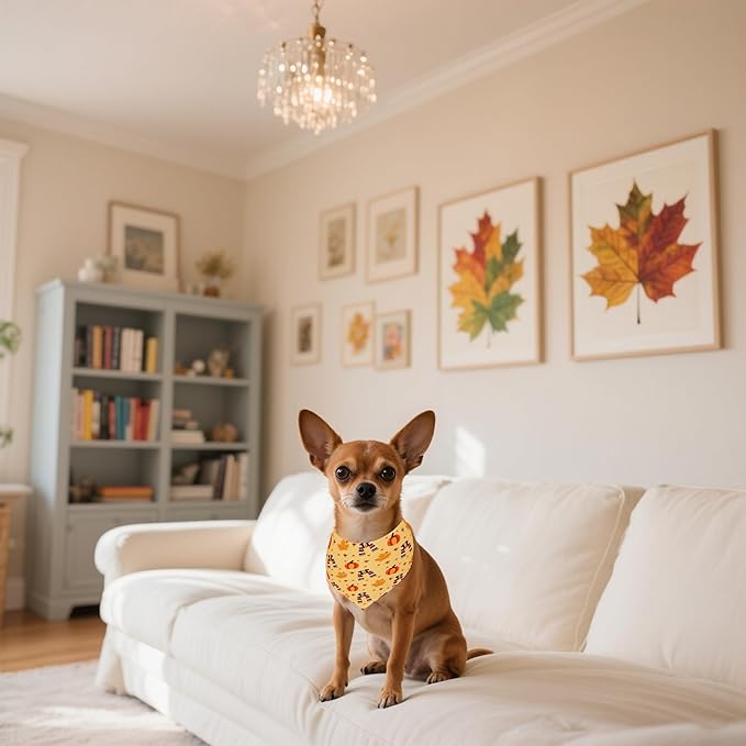 30 Pcs Fall Dog Bandanas Bulk for Small Dogs 18 Inch Stitch Edge Dog Bandanas Autumn Scarves for Puppy Cats Breed Grooming S
