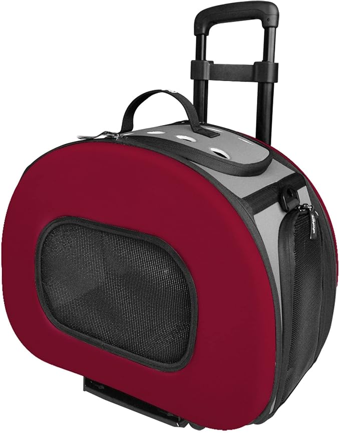 Pet Life ® 'Final Destination' Military-Grade Hardshell and Light 2-in-1 Wheeled or Carrying Travel Airline Cat and Dog Carrier Crate or Portable Pet Kennel