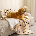 Dog Blankets Waterproof Pet Blanket Paw Printing Super Soft Warm Fluffy Facecloth Sofa Car Bed Protector, Urine Proof Washable for Puppy Large Dogs & Cats 60"*80" Beige