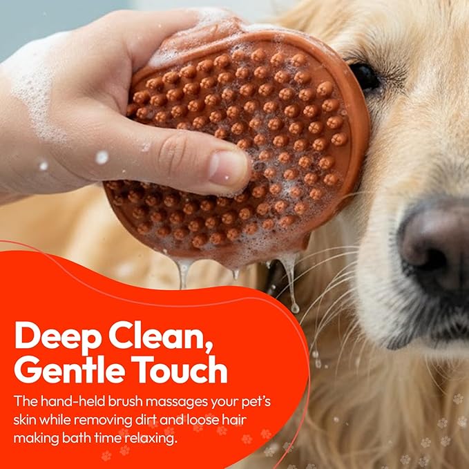 PW Pet Grooming Tools for Dogs & Cats- 3 Pack Dog Bathing Set- Safe On Skin Super-Absorbent Microfiber Towel – Soft & Gentle Brush Glove and Hand-Held Dog Bath Brush- Paw Mountain