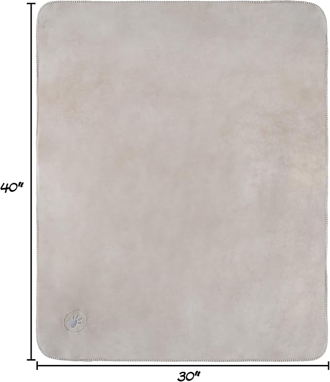 Waterproof Pet Blanket - 30x40-Inch Reversible Sherpa Fleece Throw Protects Couches, Cars, and Beds from Spills, Stains, and Fur by PETMAKER (Tan)