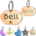 Anavia Small Size Dog Cat ID Tags, Small/XS Personalized Color Plated Stainless Steel Puppy Kitten Name Tags, Customized Engraved Nameplate Pet Collar Tag (Rose Gold, Oval)