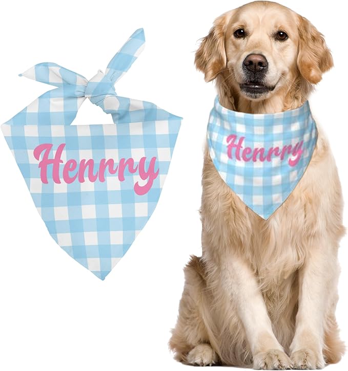 Custom Pet Scarf Personalized Dog Bandana with Name Personalized Add Your Text Bibs Triangle Head Scarfs Gift for Small Medium Large Dogs Cats Baby Puppy Pets Accessories