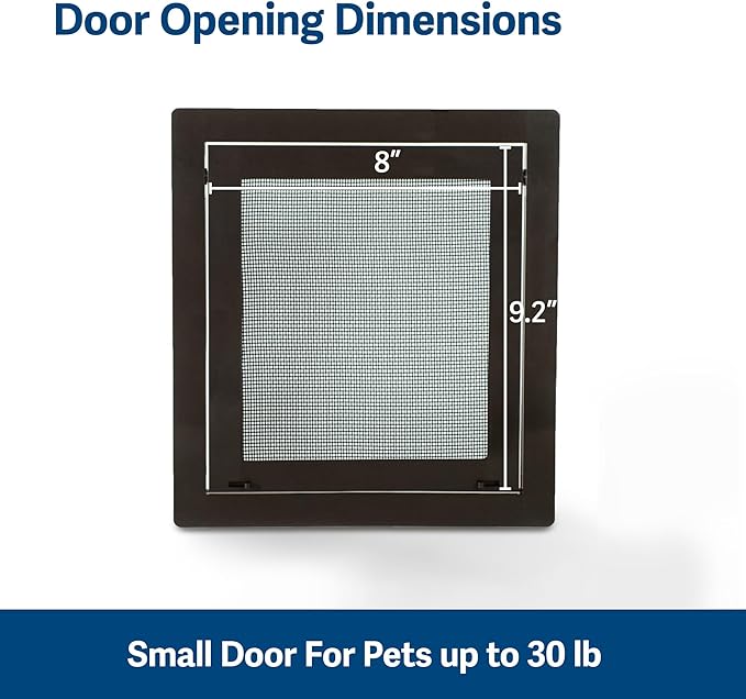 PetSafe Pet Screen Door - Heavy Duty, Tear- & Puncture-Resistant Dog & Cat Mesh Flap - Storm Door Compatible - Small - for Dogs & Cats up to 30 lb