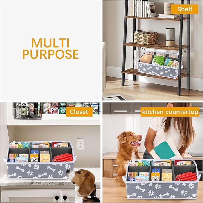 Dog treat storage organizers pet storage basket organizer great for organizing food treats snack for pet dogs cats birds animal bone