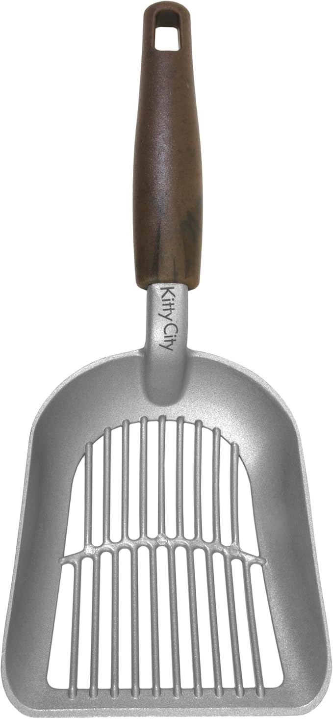 Kitty City Metal Cat Litter Scoop – Durable Non-Stick Aluminum Cat Scoop with Ergonomic Handle, Wide Slotted Design for Easy Cleaning, Reusable & Long-Lasting