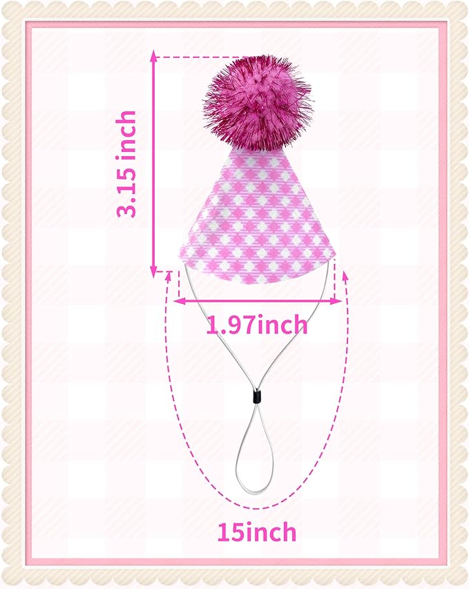 PET SHOW 10 Pack Mini Party Hats for Small Dog Birthday Stuffed Animals Puppy Cats Adjustable Headband Colorful Holiday Felt Hats Kitten Pet Grooming Costume Accessories