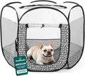 FurHaven Portable Pet Playpen for Dogs & Cats, Foldable Indoor Kitten Playpen with Mesh Sides, Pop Up Travel Dog Pen, Medium, Gray Pebbles