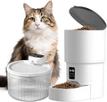 RPZ Automatic Cat Feeder and Water Dispenser Set, Auto Cat Feeder with Timer, Large Capacity Cat Food Dispenser Automatic,Easy Clean Automatic Feeder for Cats – Ideal for Busy Pet Owners
