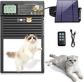 Cat Door, Cat Door Interior Door Radar, Timer & Light Sensor Modes, Solar & USB Pet Door, Durable Aluminum, Weatherproof, No Training, 10"×13", 24/7 Operation for Small Cats Up to 45 lb