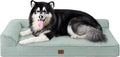 EHEYCIGA XXL Dog Bed Memory Foam, Orthopedic Giant Dog Bed Jumbo with Washable Removable Cover, Waterproof Pet Sofa Couch with Nonskid Bottom, 48x35x7.5, Greyish Green