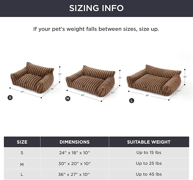 Bedsure ComfyFleece™ Cute Dog Couch for Medium Dogs - As Seen on TV on Good Day New York, Dog Couch Bed with Removable, Washable Cover, Supportive Pet Sofa, for Medium Large Dogs, 36inch, Camel Brown