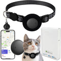 GPS Tracker for Cats, Mini GPS Pet Tracker with Collar, IPX8 Waterproof Cat Trackers Collar,No Monthly Fee,Work with Apple Find My(iOS Only),Smart Trackers for Pets-Black-2