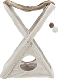 TRIXIE Miguel Fold and Store Cat Hammock, Indoor Cat Furniture with Dangling Toys, Scratching Pad, and Cave, Taupe/Light Gray