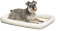 MidWest Homes for Pets QuietTime Dog Bed – White Fleece Bolster, Ultra-Soft and Machine Washable, Fits 30-Inch Crates and Carriers, for Medium Breed Dogs