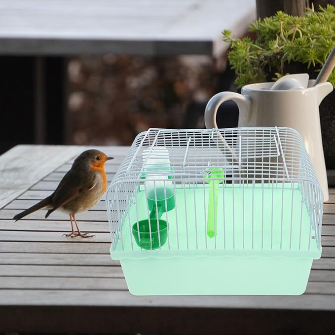 BESPORTBLE Portable Bird Travel Carrier Cage with Perch Food Box Waterer Transparent Bird Parrot Carrier Hamster cage