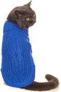 Stretchy Cat Sweater - 17 Colors & 6 Sizes | Snug Winter-Ready Knit for Boy/Girl Cats & Kittens(Dark Blue, Small)
